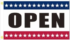 3X5 OPEN RED WHITE BLUE STARS PATRIOTIC USA FLAG BANNER 100D
