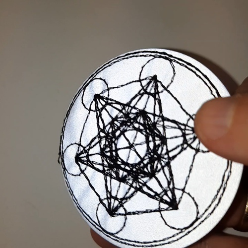 Sacral geometry reflective pinback button - Video 1 of 1
