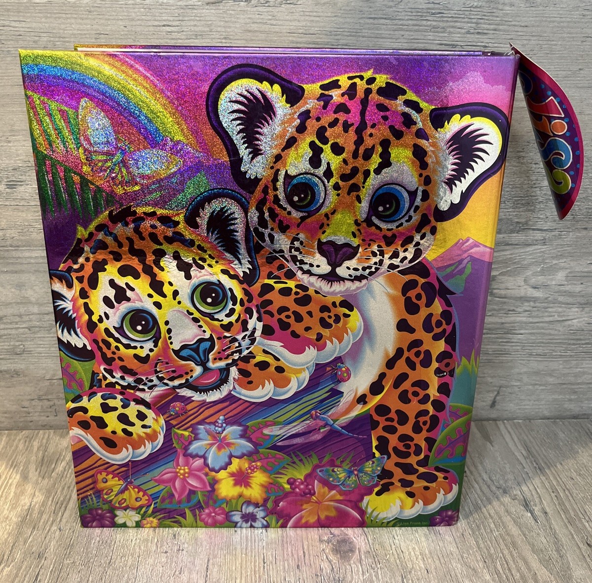 Retired Lisa Frank Prism Glitter Cheetah Hunter Chipper 3 Ring