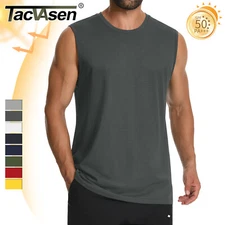 Mens Tank Tops UPF 50+ Sleeveless Shirt Casual Gym Workout Shirts Muscle T-Shirt
