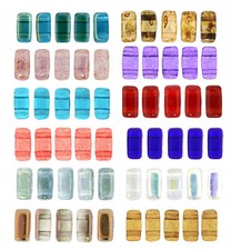 50 CzechMates Brick Glass Beads 2 Hole Two Hole Beads 3x6mm Transparent Colors