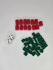 Vintage 1985 Monopoly Game Pieces 33 Green Houses and 13 Red Hotels  Dice ONLY