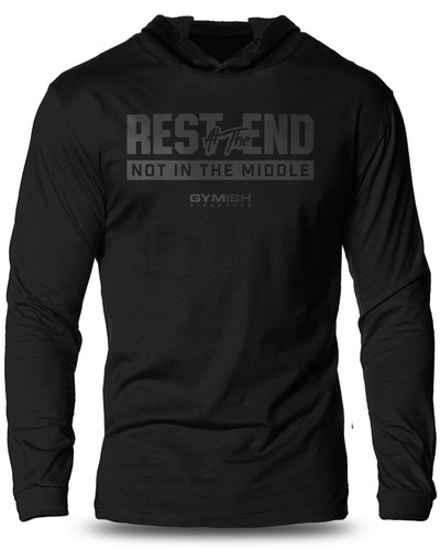 087. Rest At The End Lightweight Long Sleeve Hooded T-Shirt for Men - Picture 13 of 20
