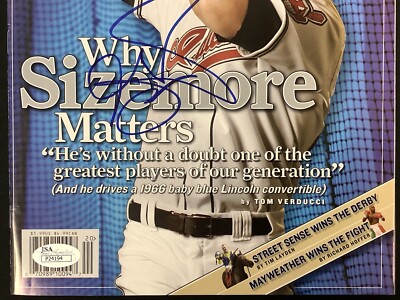 メンオンスタイル 2014 銀賞 銅賞 直筆サイン Grady Sizemore Signed Sports Illustrated 5/14/07 Indians No