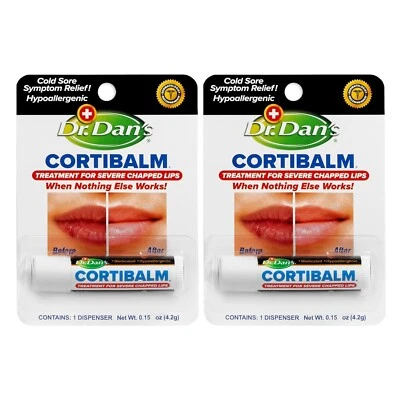 DR. DAN’S Dr Dan's CortiBalm Lip Balm for Dry Cracked & Chapped Lips FREE UK Stock 2 PACKS