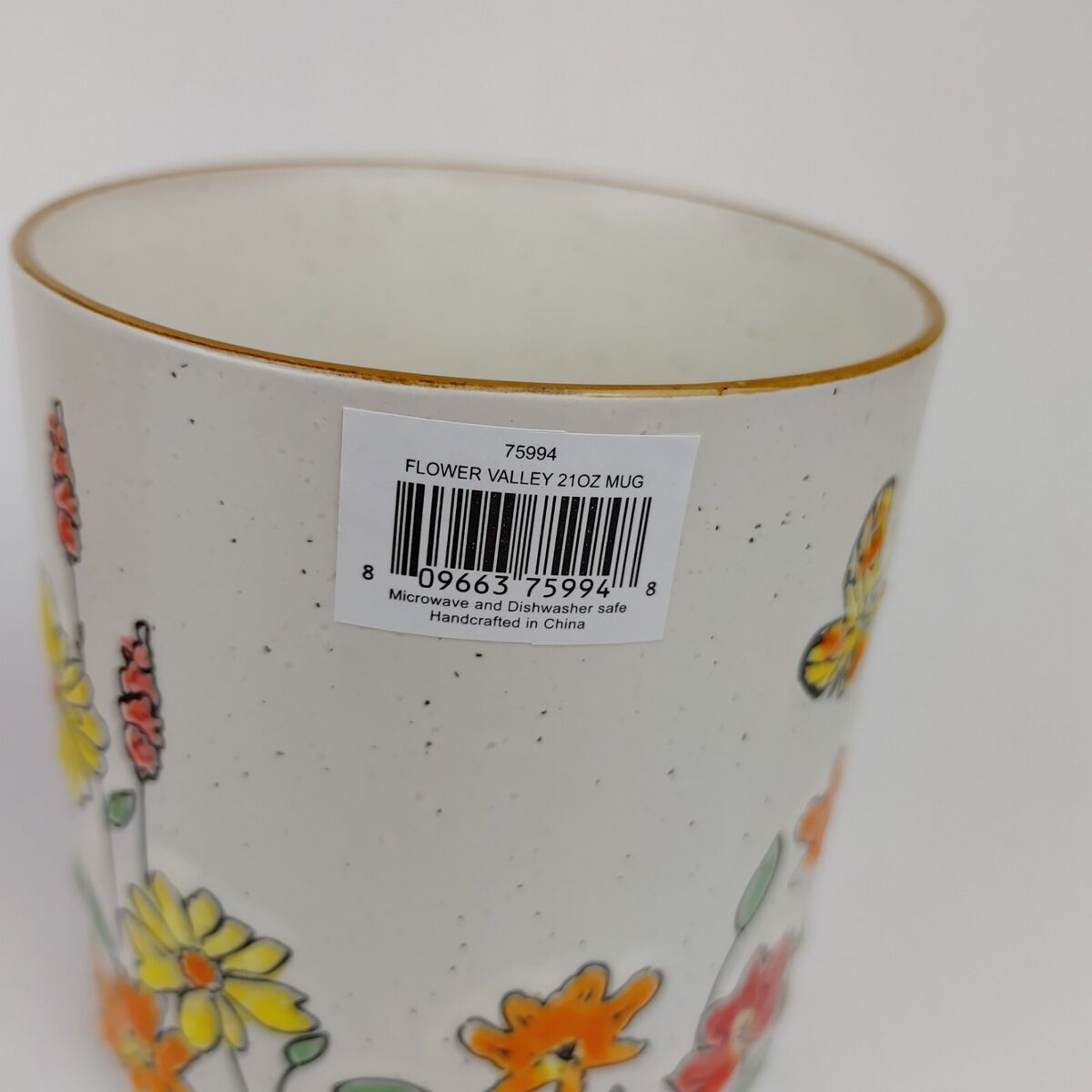 Set of 2 Spectrum Designz Flower Valley White 21 oz Coffee Set of 2 Spectrum Designz Flower Valley White 21 oz Coffee
