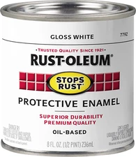 7792730 Protective Enamel Paint Gloss White Oil-Based, 8-Ounce