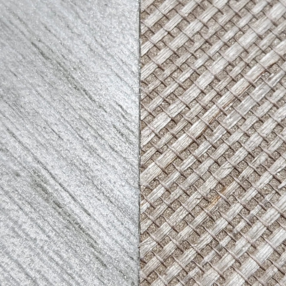 TR4282 York Ronald Redding striped olive green brown Grass cloth wood veneer 3D - Image 2 of 4