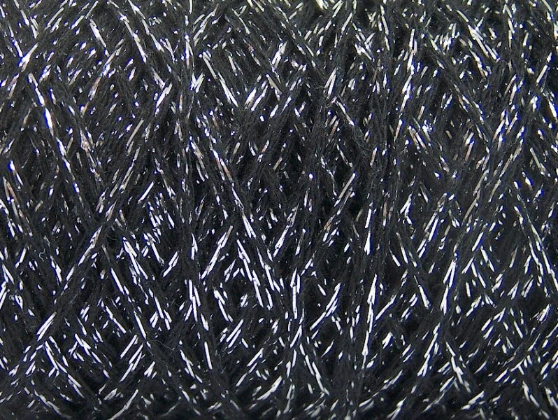 Macramé Algodón Brillo Negro Plata - Ice 60133 Worsted 8.8 OZ (250gr) 328 Yardas Foto 4 de 4