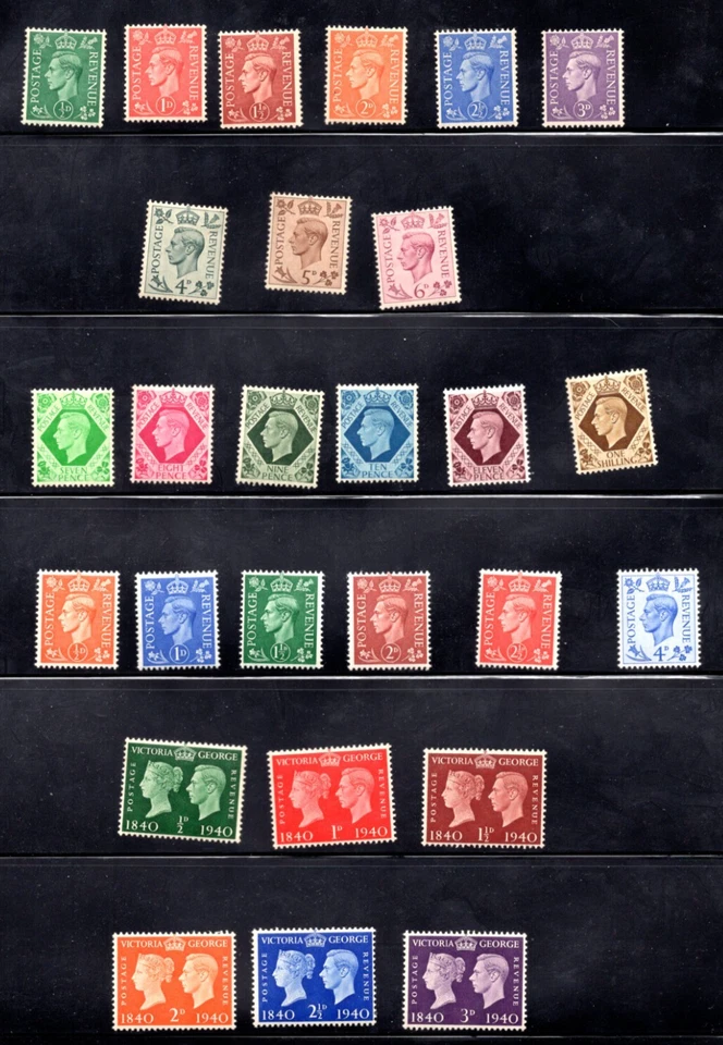 UK GB 1937-1951 COLECCIÓN DE SELLOS MAYORITARIAMENTE DEL REY GEORGE VI 120+ COMO NUEVOS Y USADOS Foto 3 de 4