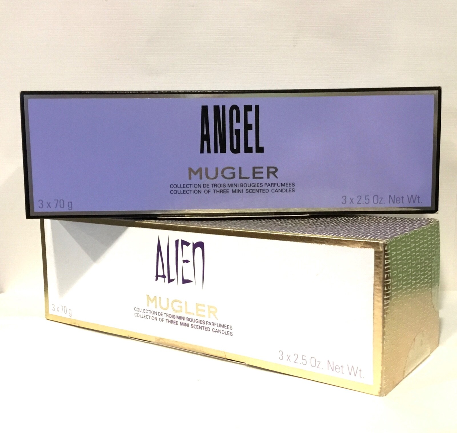 Mugler ANGEL or ALIEN Collection of 3 Scented Candles 3 x 70g Set New