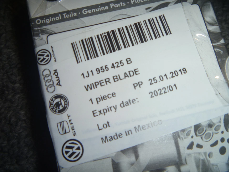Volkswagen VW Golf Passat Jetta R32 GTI 2003-2005 limpiaparabrisas 1J1955425B fabricante de equipos originales nuevo Foto 2 de 2