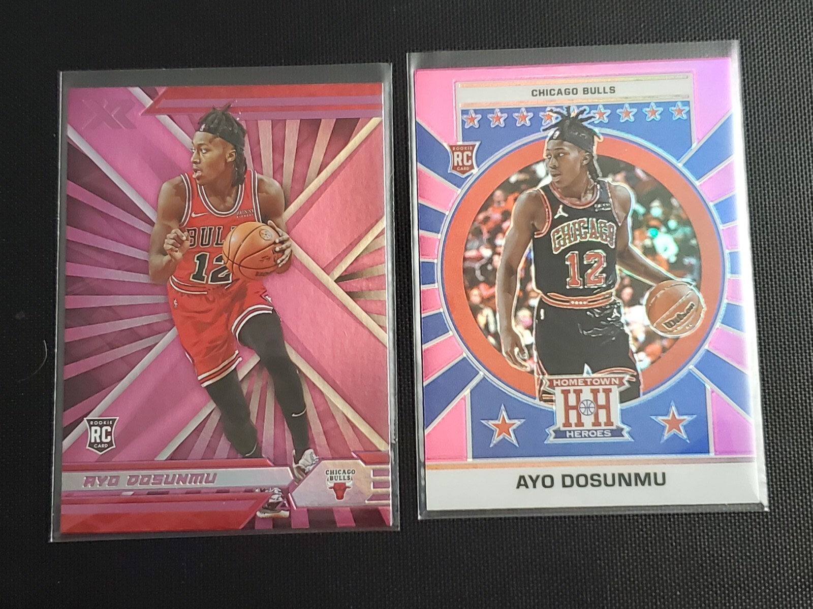 Nba X R 2021-22 NBA Chronicles XR and Hometown Heroes Ayo Dosunmu Pink Parallel ...