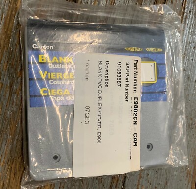 CARLON E9802CN-CAR BLANK OUTLET COVER GRAY PVC NEW IN PACKAGE