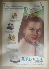 Max Factor Make-Up Ad: Movie Star Maureen O'Hara from 1940's Size: 11 x 15 in