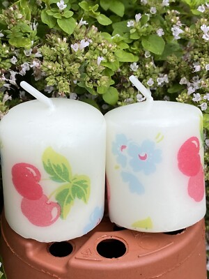 CATH KIDSTON CHERRY DESIGN HANDVERZIERTE VOTIVKERZEN 3er SET