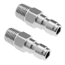2x Pressure Washer Adapter 1/4 Inch Male NPT Fitting Quick Connect Plug