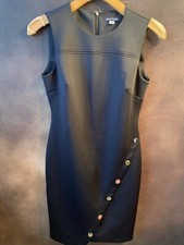 Tommy Hilfiger 8 NWoT BLACK Dress Sleeveless Gold Button Accent
