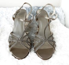 Classy David  s Bridal Silver Strappy Wedge Sandals Size 10