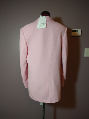 NWT ZARA WOMEN'S ASYMMETRIC SEAM LONG BLAZER JACKET PASTEL