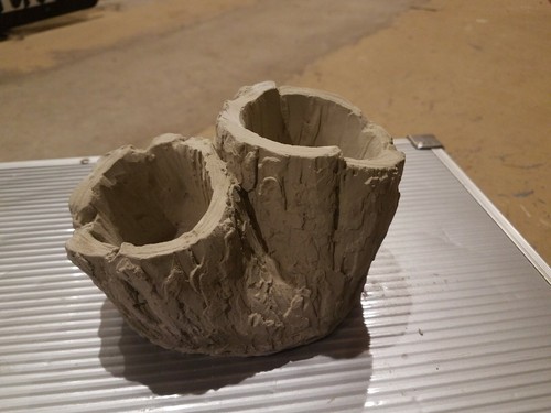 Maceta de corteza dividida de árbol de cemento para cactus suculentos - Imagen 3 de 3