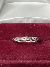 Sterling Silver open Braided W/dots Band ring size 6.5