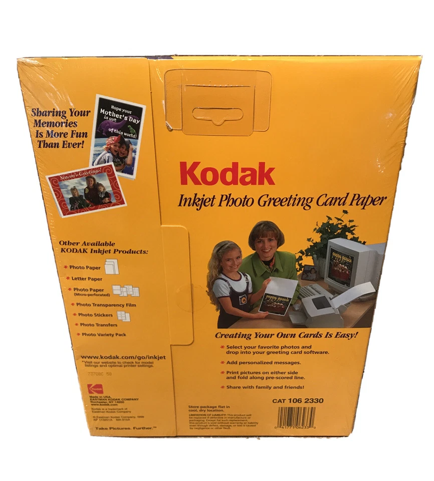 NEW^^Kodak Inkjet Photo Greeting Card Paper^20 Cards& Envelopes^Cat 106 2330 New - Image 2 of 4