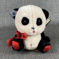 Vintage Dakin Panda Bear Black and White Plush Stuffed Animal Toy Applause 8  