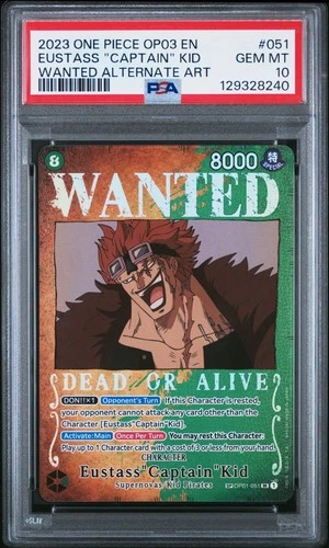 One Piece Pillars of Strength Eustass Captain Kid OP01-051  Wanted PSA10