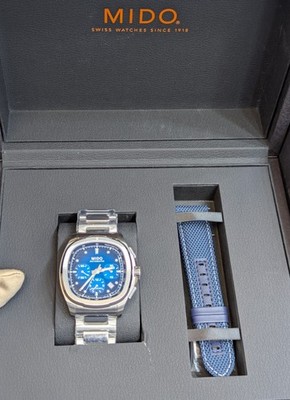 *BRAND NEW* Mido Multifort TV Chronograph Blue Dial Men's Watch M0495271104100