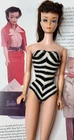 Number #7 Mattel Ponytail Barbie Doll Black/Brunette with Swimsuit