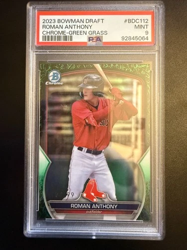 2023 Bowman Draft - Roman Anthony Chrome Green Grass Refractor /99 BDC-112 PSA 9