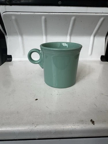 Fiesta Sea Foam Green Jadeite Ring Handle Coffee Mug HLC USA Vintage