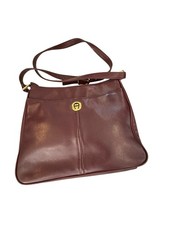 VTG Etienne Aigner Oxblood Leather Classic Shoulder Bag Purse Merlot Burgundy