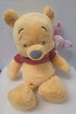 Disney Parks Winnie the Pooh and Piglet on Back 16" Plush Rare