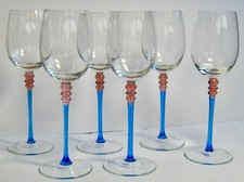 6 copas de vino transparentes con