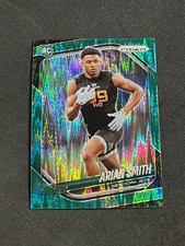 2025 Panini Prizm Football Arian Smith Rookie Green Shock Prizm #391 - NY Jets