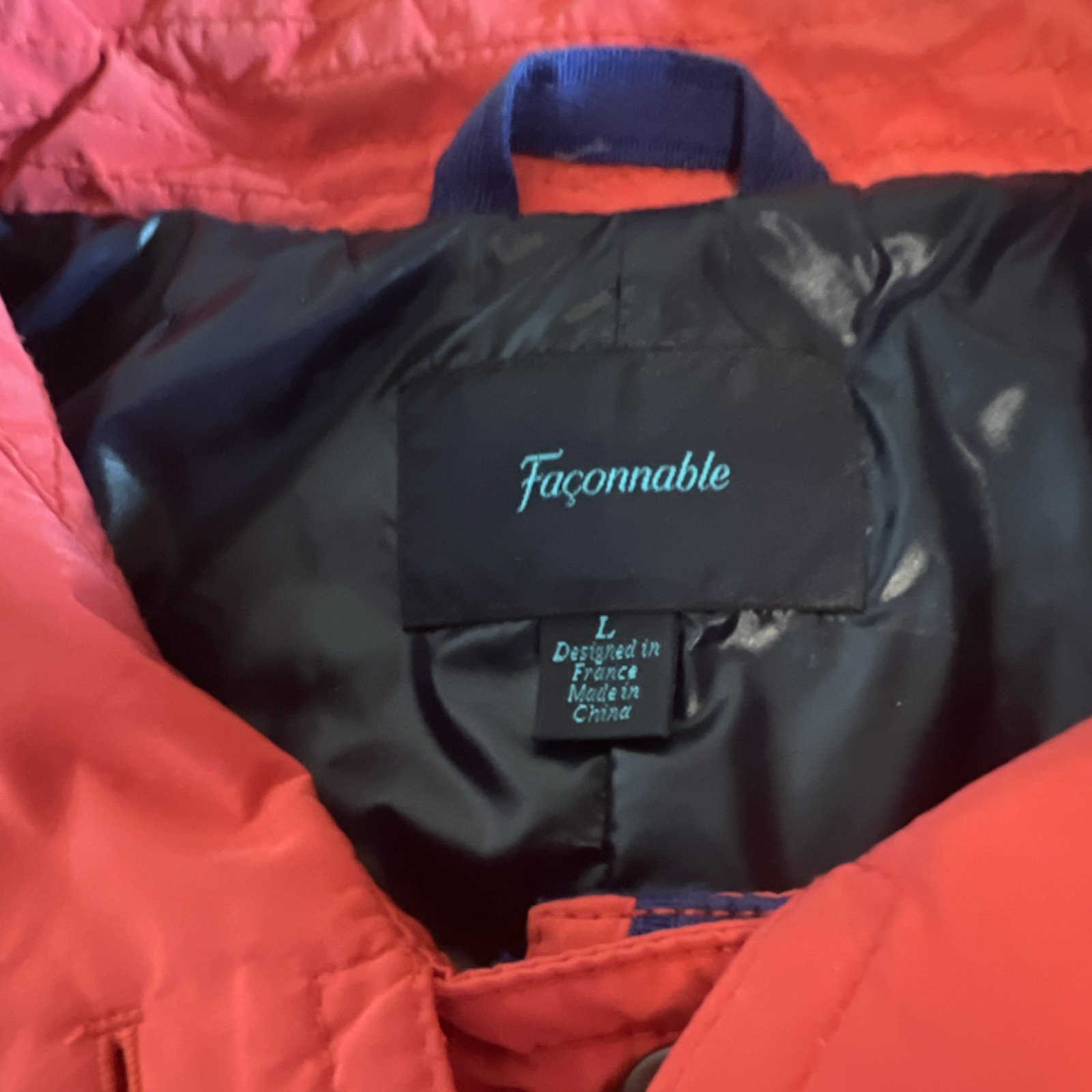 Faconnable Red Mid-Length Collared Jacket Button … - image 2