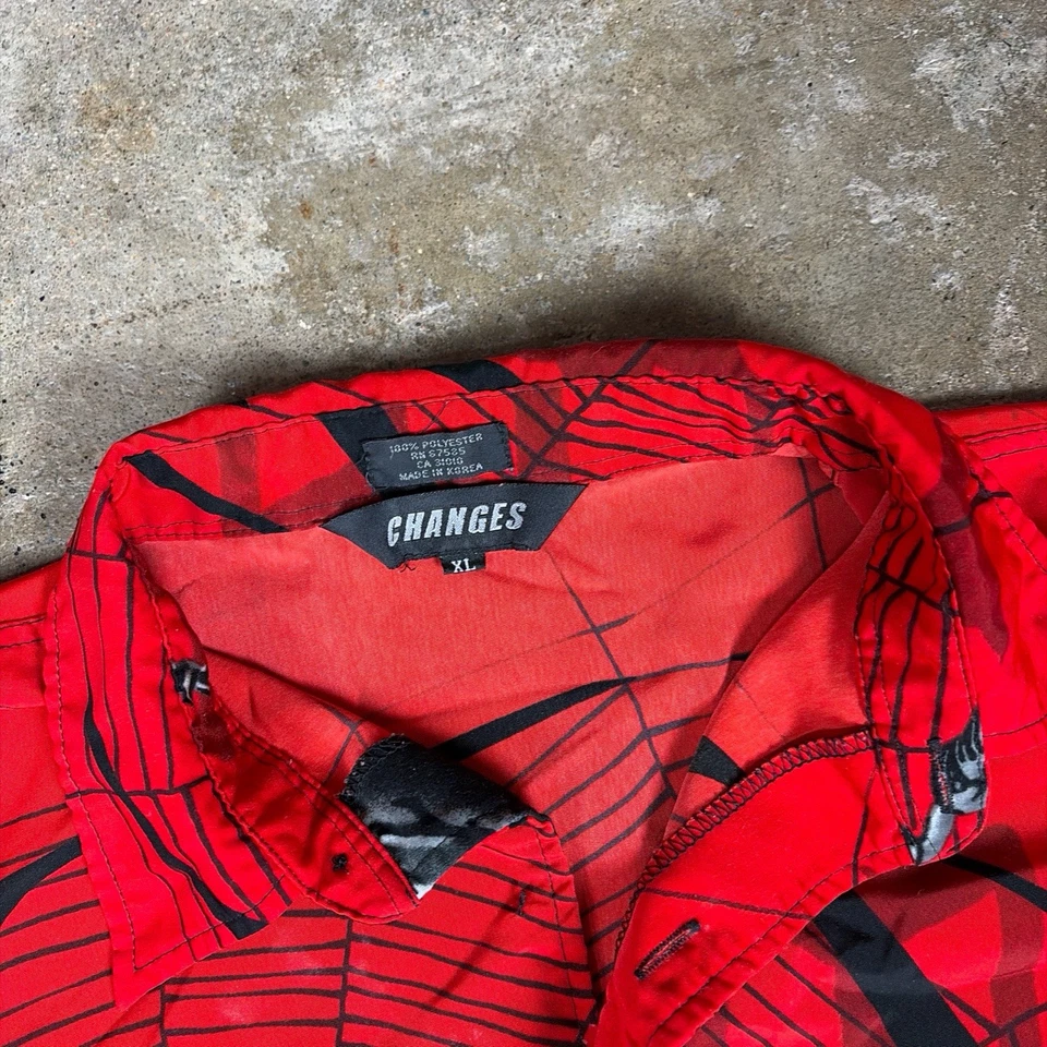 Vintage Changes Marvel Comics Spider-Man Button Up Sz XL - Image 2 of 3