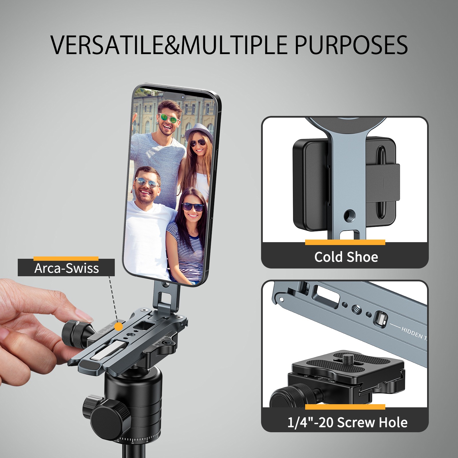 Camolo Strong Magnetic Mount Phone Holder Foldable Tripod Car Stand Rotatio