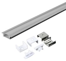 2m Mounting Kit with Diffuser for LED Strip Recessed 2000x24.7x7mm White VT-8122