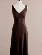 NEW 2009 J Crew 4P Dress Brown 100% Silk V Neck Lined Sleeveless Party Wedding