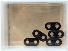LEGO Parts - Black Plate, Round 1 x 2 with Open Studs - No 35480 - QTY 5