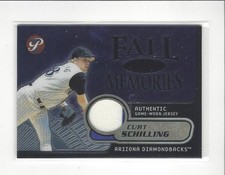 2002 Topps Pristine Fall Memories Curt Schilling Game JERSEY D-Backs /1000
