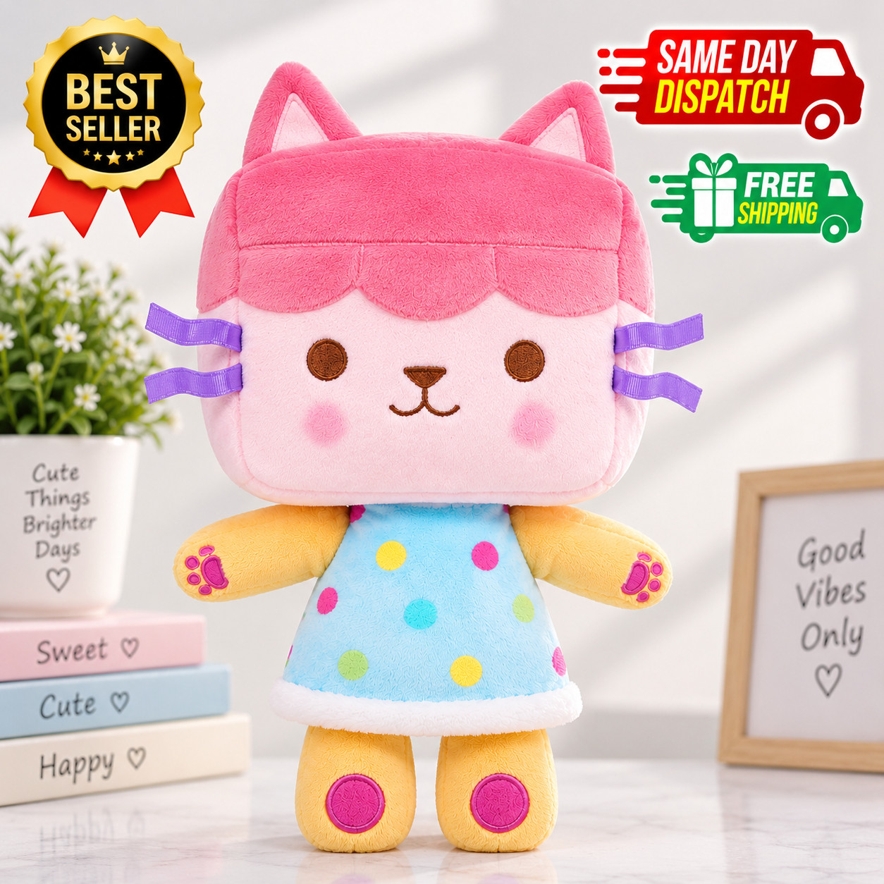 Cat Gabby's Dollhouse Baby Box Kitty Plush Kids Toy 10 inch