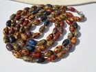 LOVELY VINTAGE 40'S/50'S ITALIAN MURANO SCOTTISH AGATE GLASS FLAPPER NECKLACE