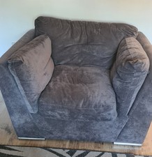 Corner Sofa Unit Plus Large Matching Chair and Pouffe. Good Condition
