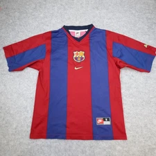 Vintage Barcelona Shirt Small Red Home Kit 1998 1999 Nike Soccer Jersey Football