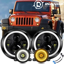 Combo 7" LED Headlights Turn + Fog Lights Lamp For Jeep Wrangler JK 2007-2018