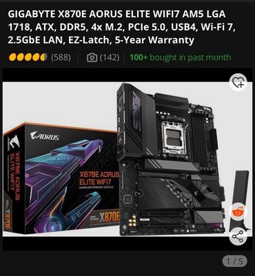 FACTORY SEALED GIGABYTE X870E AORUS ELITE WIFI7 ATX AMD MOTHERBOARD